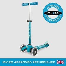 Micro Scooters Mini Micro Deluxe Push LED Scooter MMD076 Kids Outdoor Toy Aqua.