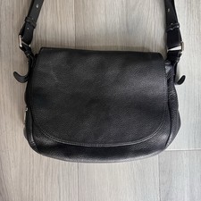 Russell Bromley Black Leather Medium Shoulder Bag Satchel Crossbody Tote