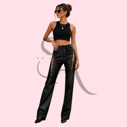 Women black lambskin leather - lambskin,