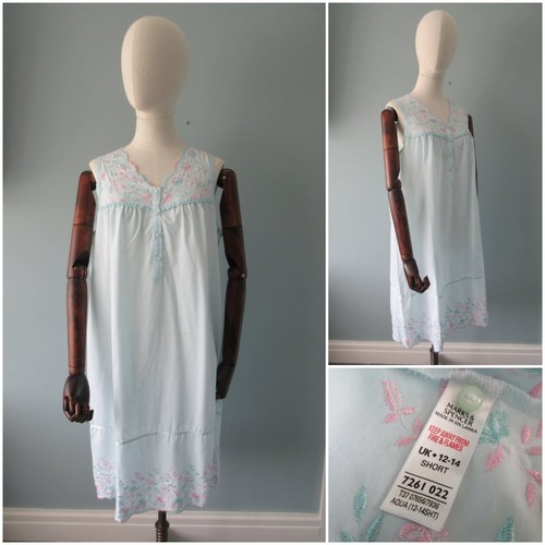 Nightgown aqua floral - m&s,