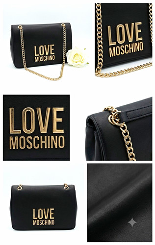 Love moschino black logo faux - love,