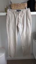 Musto Chino Trousers Mens Straight Leg Beige Brown Cotton Chinos Size 34 32
