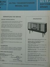Ultra Transistorgram record player Model 6312 Service manual