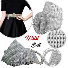 Fashion Belt Silver Rhinestone Waist Band Shiny Crystal Diamante Belt