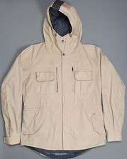 Barbour Tokito Summer Bicycle Jacket Mens Large Beige Hooded Biker