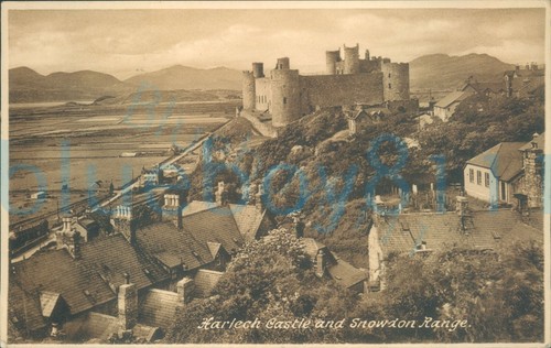 Harlech castle and - and, snowdon