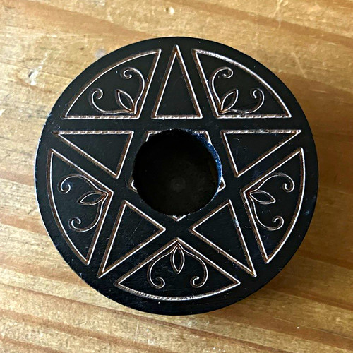 Pentacle wooden engraved