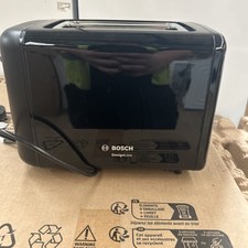 Bosch TAT3P423GB Designline Toaster, Stainless Steel, 970 W, Black