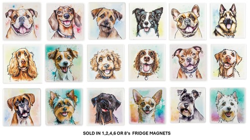 Dog breeds ceramic magnets - ceramic,