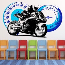 Black Motorbike Blue Speedo