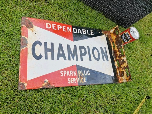Champion enamel sign double - enamel,