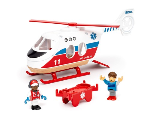 Brio rescue helicopter - helicopter, wooden