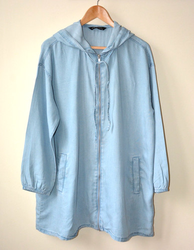 Light blue wash denim - blue, zip