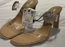 Zara Heels Size 6 Nude/Clear