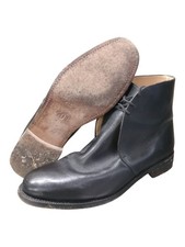 Leather George Boots British Army Shoes Parade Officers Black Cadet Uniform