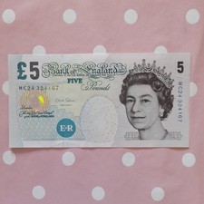 BANK OF ENGLAND £5 Note S/N MC 24 324167  Chris Salmon VGC See Photographs