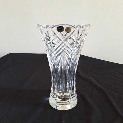 Vintage bohemian crystal vase - bohemian,