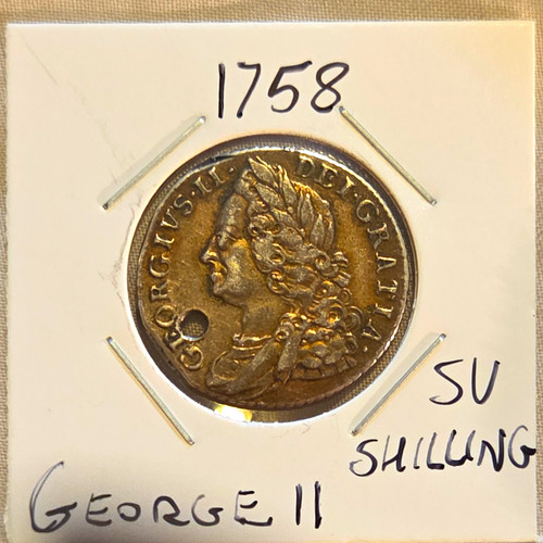 1758 george shilling coin - 1758,