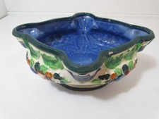 Maruhon Ware Japan Hand Painted Blue And Floral Display Dish