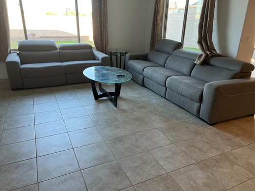 Piece gray fabric reclining - 2-piece,