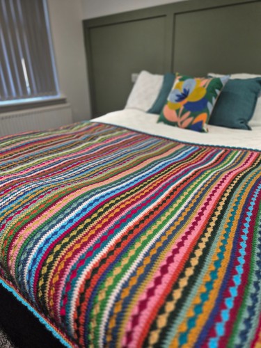Crochet striped blanket - crochet,