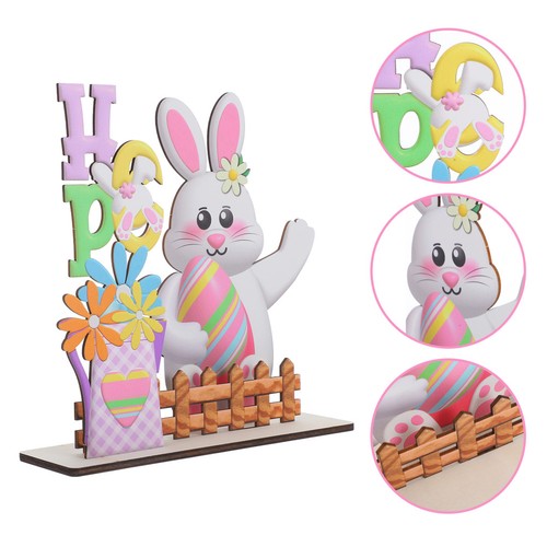 Wooden easter bunny and egg - wooden,