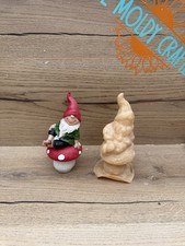 Latex Rubber Mould Little Garden Gnome On Mushroom Mold Toadstool Craft