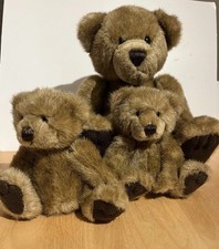 Vintage set of 3 John Lewis Bear Soft Toy Teddy mum or dad and babies