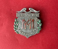 vintage East Finchley Silver Pin Badge Brooch Methodist military sport ? London