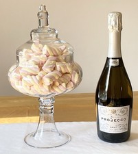 LARGE 34 cm CLEAR GLASS PEDESTAL VASE  SWEETS JAR COOKIE JAR + LID, home decor