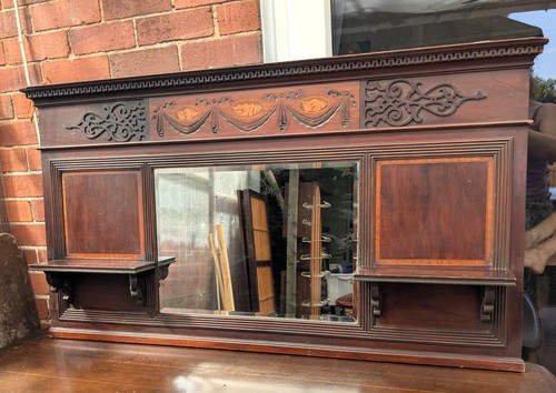 Over mantel edwardian wooden - mantel,