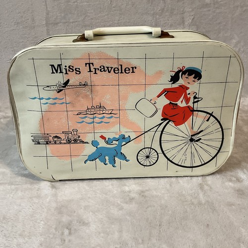 Vtg suitcase miss traveler - suitcase,
