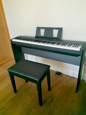 Black Yamaha p45 digital piano with stand, pedal and stool