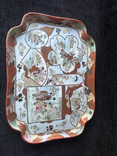 Antique japanese kutani dish - antique,