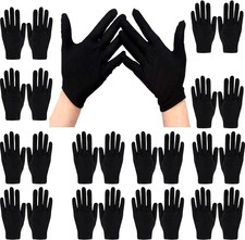 Black Cotton Gloves, 24 Pcs