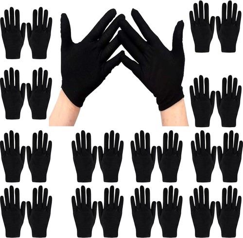 Black cotton gloves - black, pcs