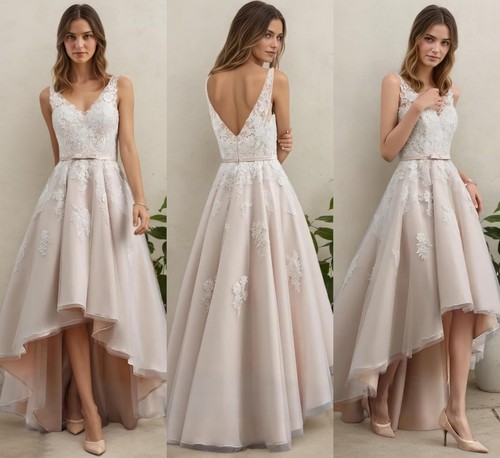 Sleeved boho lace tulle tea - sleeved,