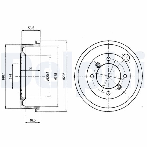 Brake drum delphi - brake, fits
