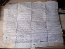 1656 MANUSCRIPT ELTON, CHESTER VELLUM PURCHASE INDENTURE DOCUMENT Ed.BRABAZON