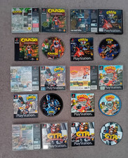 CRASH BANDICOOT PS1 GAME COLLECTION CORTEX WARPED BASH CTR TEAM RACING 1 2 3 4 5