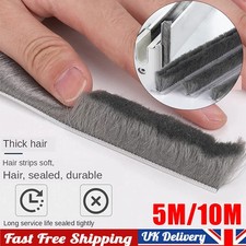 5M/10M Hairy Seal Brush Pile Window Sliding Door Weather Strip Draught Excluder