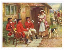 VINTAGE ART PRINT FOX HUNTING