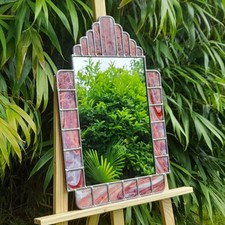 Stunning Art Deco Style Stained Glass Mirror 