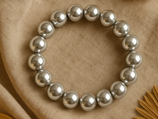 Silver 10mm Glass Pearl Bead