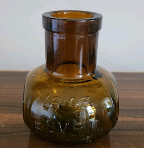 Vintage bovril amber glass - amber,
