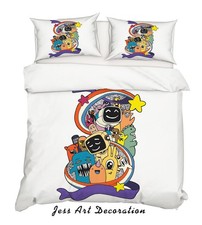 3D Cartoon Pug Quilt Cover Set