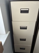 Brown Cream 4 Drawer Metal