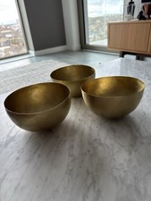 Striking Set Of 3 Thin Brass