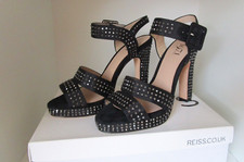 REISS Size 5  38 UK Harmony Black Diamante Platform Shoes. BNIB.Cocktails Party