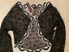 Debut Black Crochet Bolero